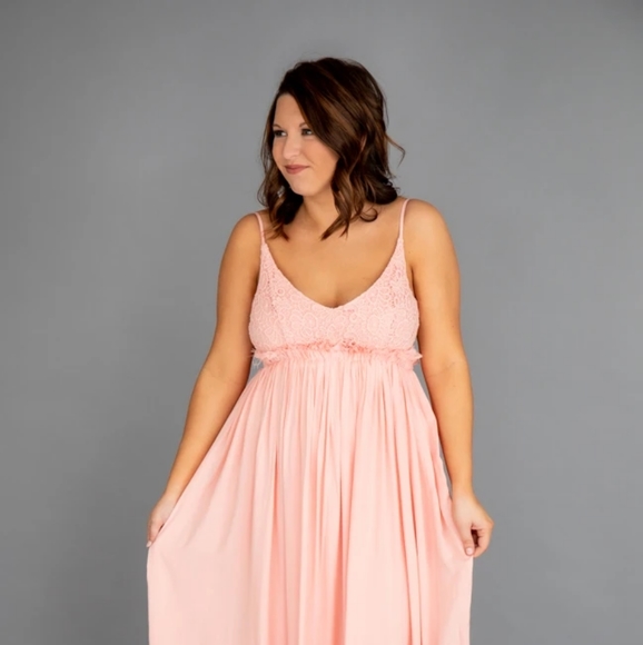 ONCE IN A LIFETIME LIGHT PINK MAXI DRESS - Picture 1 of 6